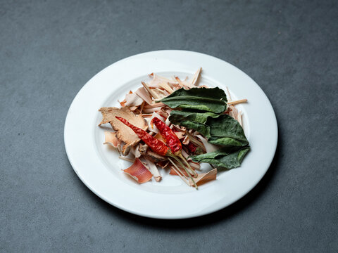 Southeast Asian spice ingredients on a plate