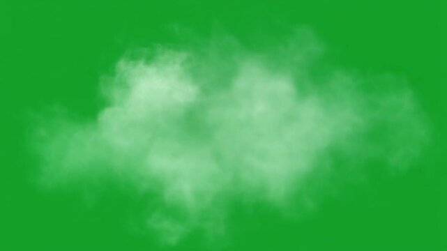 White Cloud Diffusing Outward on Green Screen