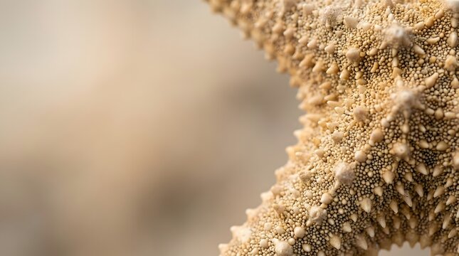 Natural textured starfish arm resting upon the sandy shoreline represents tropical marine life and coastal ecosystem exploration during a sunny day at the seaside for beach tourism travel