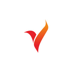 Naklejka premium flying bird letter V icon