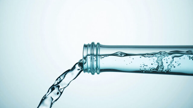 Clear Water Pipe with Flowing Liquid in Technical Setting
