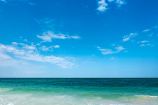 Tropical Nature ocean and summer sea water with beautiful bright sunlight. Perfect for summer vacation and travel background	
