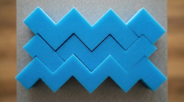 Blue Foam Padding Slices with Abstract Pattern in Waves - Adobe Stock of Uniform