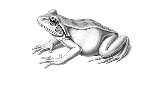Detailed vintage style illustration of a frog