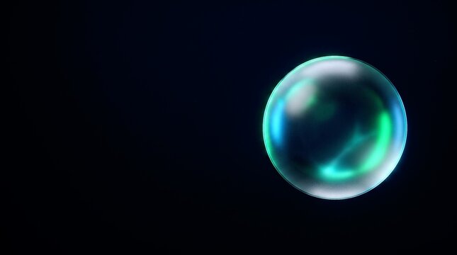 Glowing Neon Sphere Abstract 3D Render on Dark Background
