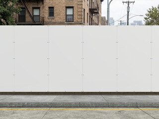 Blank outdoor hoarding mockup on urban street for advertising display © impro-studio