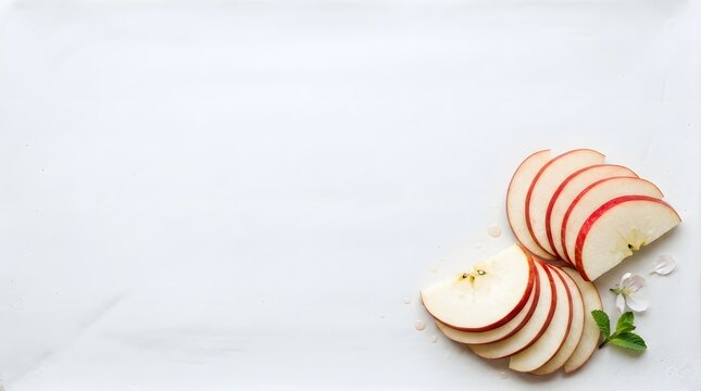 Fresh sliced red apples arranged carefully for culinary preparation in a home kitchen environment providing nutritional snacks for healthy lifestyle choices with vibrant natural fruit textures