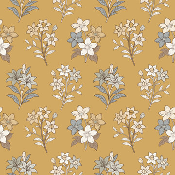hand drawning boho vintage of seamless pattern vector illutsration design.