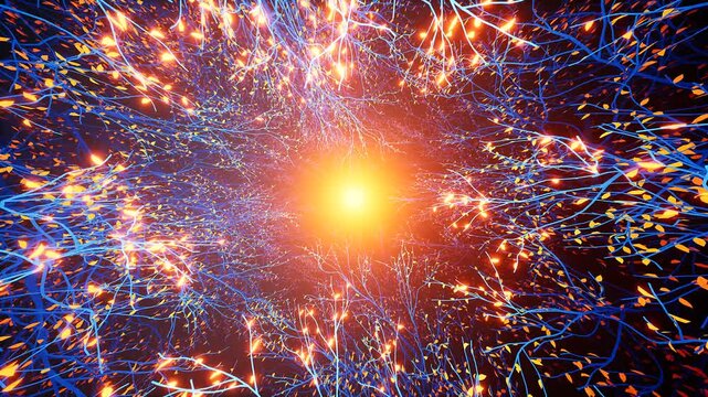 Cosmic Light Tunnel with Exploding Energy and Glowing Particles