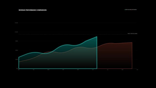 Colorful abstract data visualization graph on dark background.