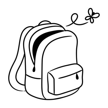 An open backpack representing an empty bag with no stored belongings.