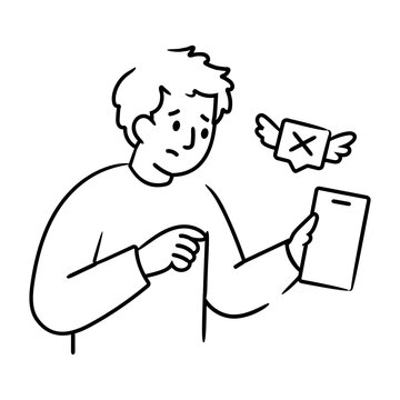 A person holding a message card with a crossed speech bubble representing no comments.