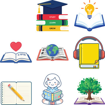 Education Vector Icon Collection for School and Learning Designs