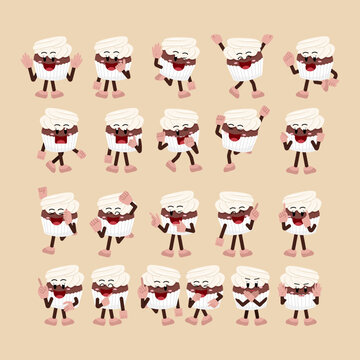 Food Art Character Of Chocolate Cupcake