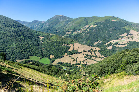Landscape of the port of Leitariegos in Asturias, Spain, during the month of August 2026