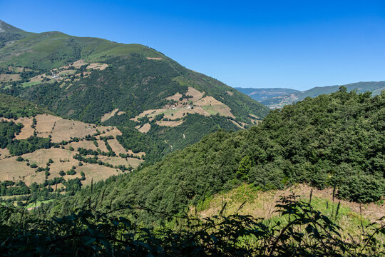 Landscape of the port of Leitariegos in Asturias, Spain, during the month of August 2026
