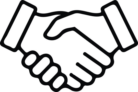 Business Handshake Partnership Agreement Line Art Vector Icon