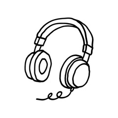 Handdrawn Illustration of Headphones © Moupz