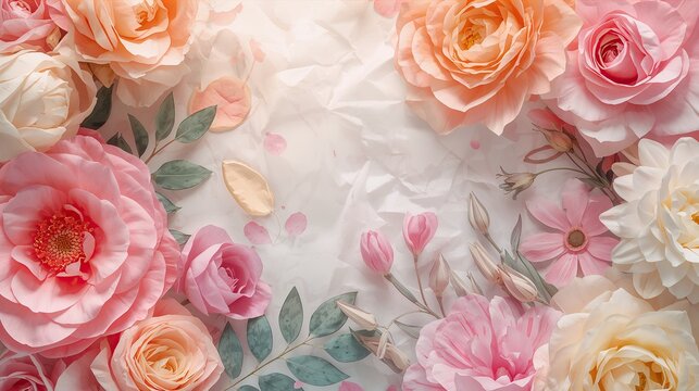 Colorful Paper Floral Background