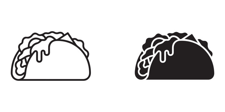 Delicious tacos with melted cheese dripping out isolated on transparent background for food design and illustration