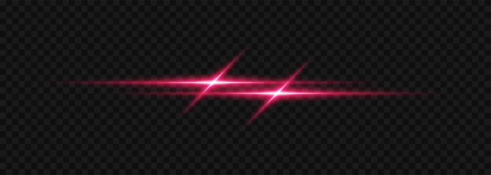 Pink light rays vector design with double flare and glowing stars effect