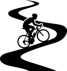 Fototapeta premium Cyclist performing mid-air trick on sleek black and white bike silhouette