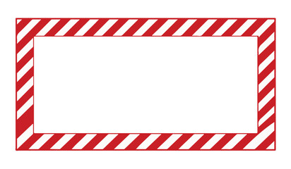 Obraz premium Red and white striped rectangular frame vector design, decorative border template for warning signs, labels, banners, posters, Christmas themes and graphic design.