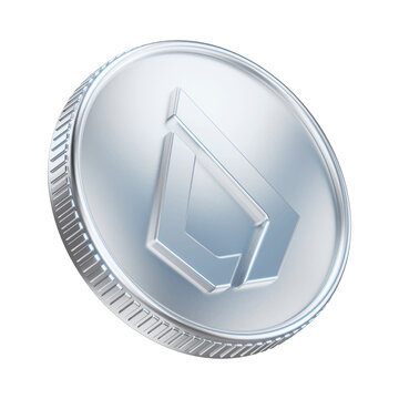Silver Lisk LSK Cryptocurrency Coin 3D Render Illustration
