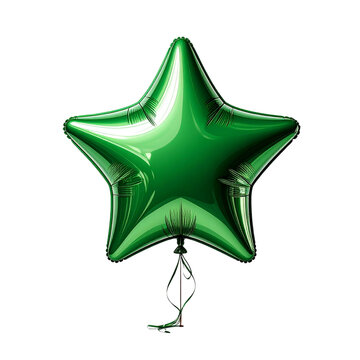 Green Christmas star decoration isolated on white background, festive holiday symbol with shiny green design for Xmas cards, patterns, and seasonal celebrations