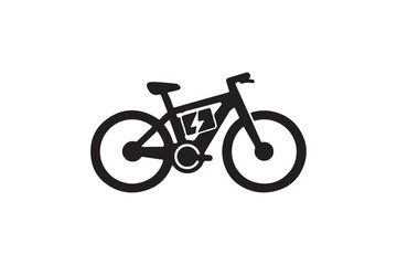 Fototapeta premium Electric Bicycle Silhouette Icon | Eco Transportation Vector Symbol