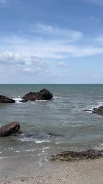 Meoto Iwa Rocks and Blue Ocean in Ise, Japan