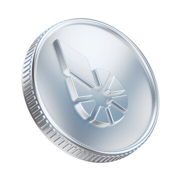 Silver BitShares BTS Cryptocurrency Coin 3D Render Illustration
