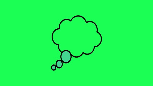 Empty thought bubble illustration on a bright green background