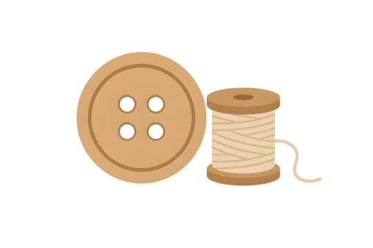 wooden thread and buttons