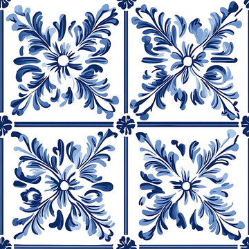 Abstract floor tile texture with repeating ornamental motif for interior and surface design