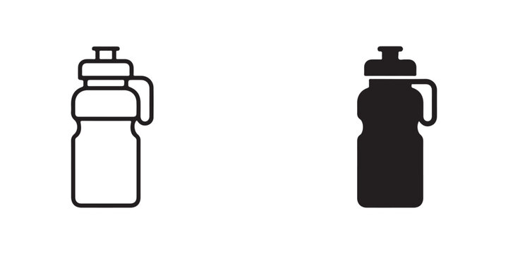 water bottle designs with caps and spouts isolated on transparent background for graphic use