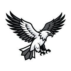Fototapeta premium Eagle flying with outstretched wings and sharp talons in mid-air motion strong free