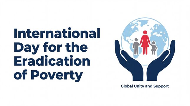 International Day for the Eradication of Poverty concept with globe and family figures