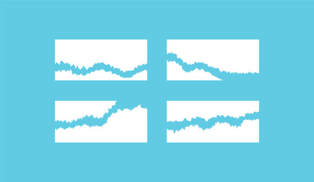 Tron page edges, Set of simple Torn paper vector collection.