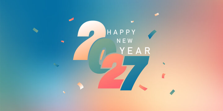 Happy New Year 2027 background, luxury design, festival vector illustration.