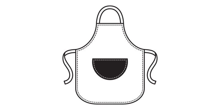 Kitchen apron with pocket vector illustration