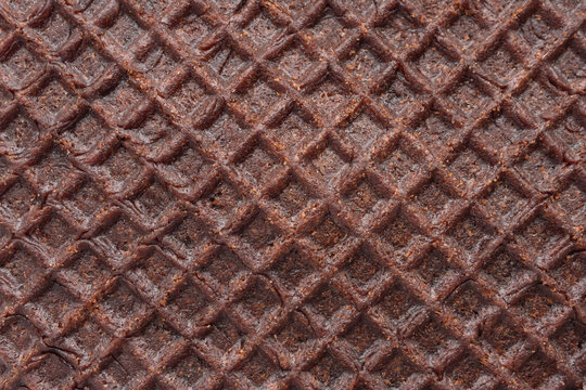 Chocolate Waffle Surface Texture Bcakground