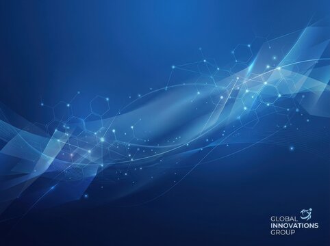 Abstract futuristic network with glowing nodes and lines on dark background