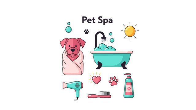 Dog Grooming Set with Bathing Tools and Accessories for Pet Spa