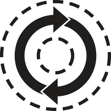 Consistency icon symbol on a white background representing recycling and renewal