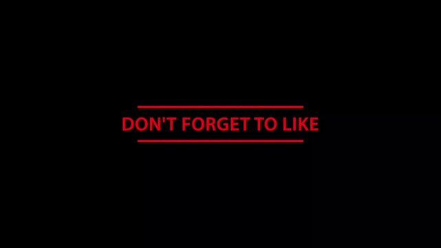 Dont forget to like red text social media call to action graphic animation