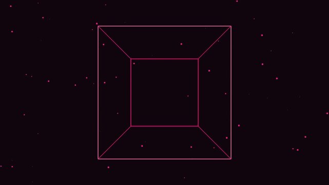 Vibrant pink abstract hypercube design flowing in a seamless motion background