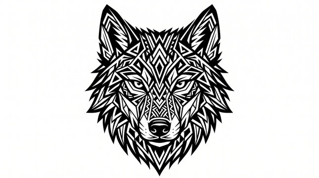 Geometric Wolf Tattoo/Line Art