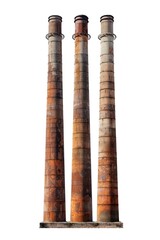 Fototapeta premium Chimney factory architecture white background lighthouse.