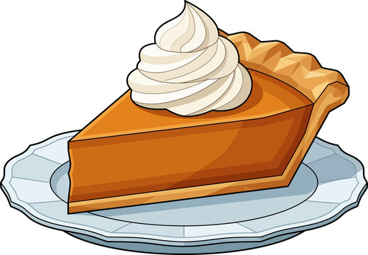 Traditional Thanksgiving pumpkin pie slice vector design, autumn dessert icon